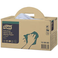 tork 130083 industrial heavy duty wiping paper 3-ply blue box 200