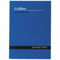 collins notebook soft cover feint ruled 120 page a6 blue