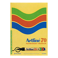 artline 70 permanent marker bullet 1.5mm brights assorted box 12