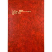 collins 3880 series account book 4 quire feint ruled 192 leaf a4 red