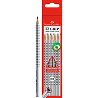 faber-castell grip triangular graphite pencil hb box 12