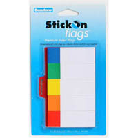stick-on index flags 50 sheets 25 x 76mm assorted pack 5