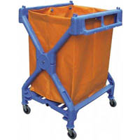 cleanlink scissor trolley with bag yellow/blue