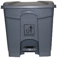 cleanlink rubbish bin with pedal lid 30 litre grey
