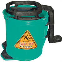 cleanlink mop bucket heavy duty plastic wringer 16 litre green