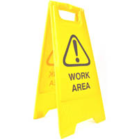 cleanlink safety a-frame sign work area 430 x 280 x 620mm yellow