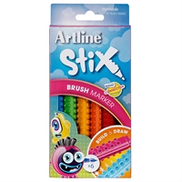 artline stix brush marker assorted pack 6