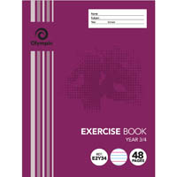 olympic e2y34 exercise book qld ruling year 3/4 55gsm 48 page 225 x 175mm