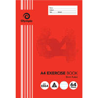 olympic e864 exercise book 8mm ruled 55gsm 64 page a4