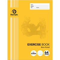 olympic e2864 exercise book 8mm feint ruled 55gsm 64 page 225 x 175mm