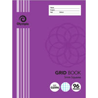 olympic g2596 grid book 5mm squares 96 page 55gsm 225 x 175mm