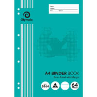 olympic b864 binder book 8mm ruled 64 page 55gsm a4