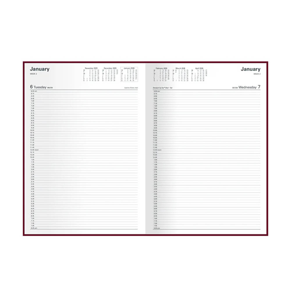 COLLINS APPOINTMENT 140.P78 EARLY EDITION DIARY DAY TO PAGE A4 BURGUNDY |  | 7004662