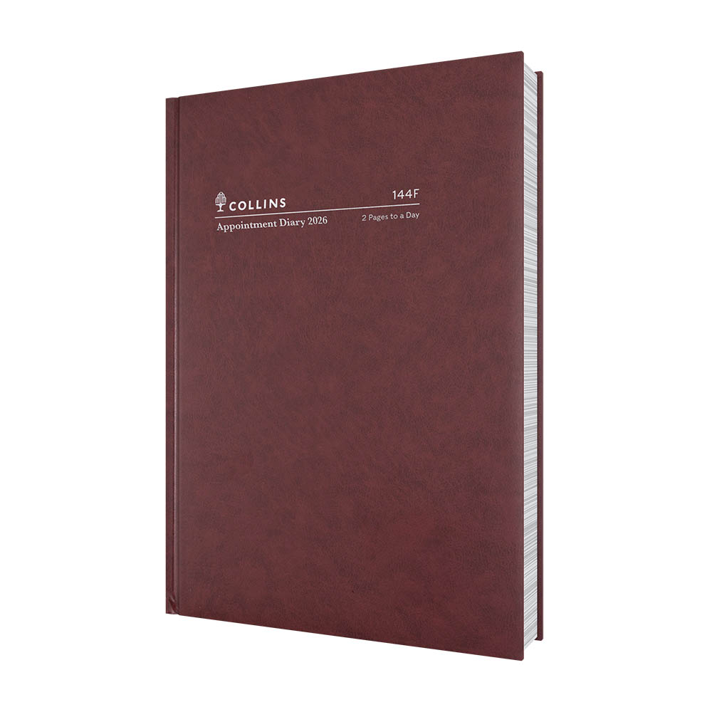 COLLINS APPOINTMENT 144F.P78 EARLY EDITION DIARY 2 PAGE TO DAY A4 BURGUNDY |  | 7001434