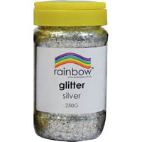 rainbow glitter 250g jar silver