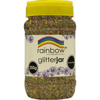 rainbow glitter 250g jar multi