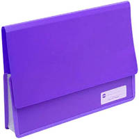 marbig polypick document wallet heavy duty a4 purple