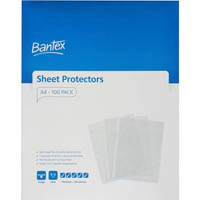 bantex tough sheet protectors 120 micron a4 clear box 100