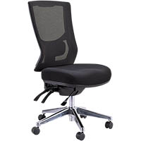 buro metro ii 24/7 task chair high mesh back 3-lever polished aluminium base black