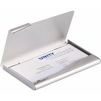 durable business card box aluminium 20 capacity 90 x 55mm