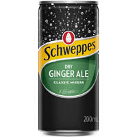 schweppes dry ginger ale can 200ml carton 24