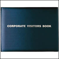 collins corporate visitors book 192 page 300 x 200mm gold blocked black