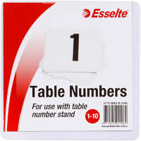 esselte table numbers 1-10 100mm white pack 10