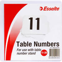 esselte table numbers 11-20 100mm white pack 10