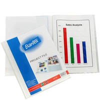 bantex project file 20 pocket a4 clear/white