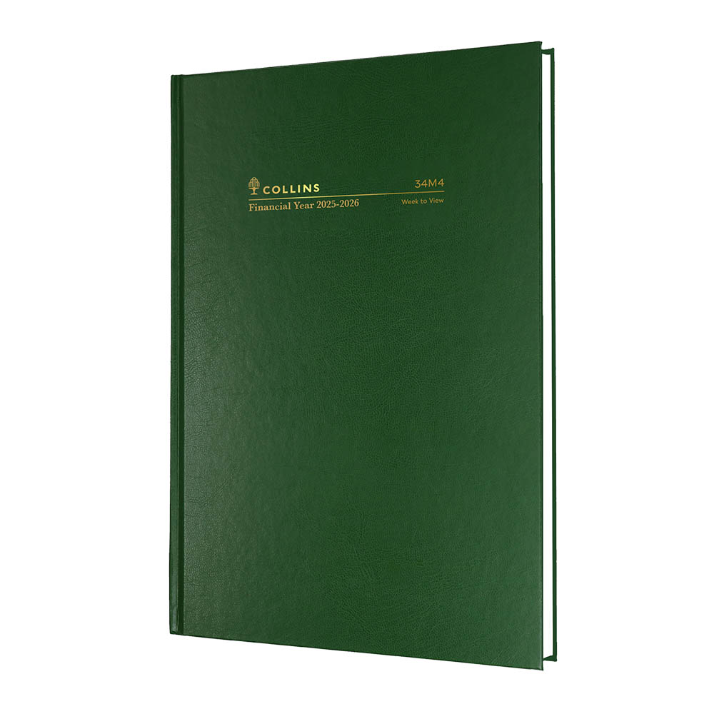 COLLINS 34M4.P40 FINANCIAL YEAR DIARY WEEK TO VIEW A4 GREEN |  | 7008306