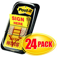 post-it 680-9-24cp sign here flags cabinet pack 24