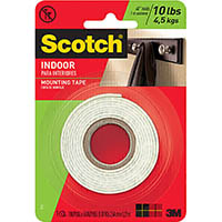 scotch 114 double-sided mounting tape 25.4mm x 1.27m white