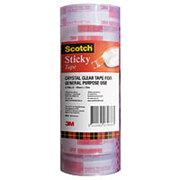 scotch 502 sticky tape 18mm x 33m pack 8