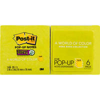 post-it r330-6sst recycled super sticky pop up notes 76 x 76mm bora bora pack 6