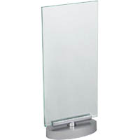 deflecto sign holder rotating double sided portrait dl clear/silver