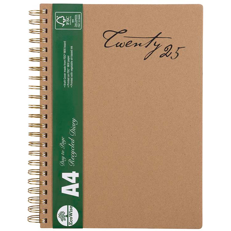 ECOWISE 41SECB DIARY DAY TO PAGE WIRE BOUND A4 |  | 7046340i