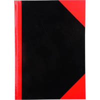 black and red notebook casebound ruled 300 page a4 gloss cover