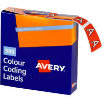 avery 43201 lateral file label side tab colour code a 25 x 38mm pink pack 500