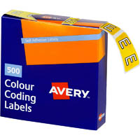 avery 43205 lateral file label side tab colour code e 25 x 38mm yellow pack 500