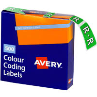 avery 43218 lateral file label side tab colour code r 25 x 38mm light green pack 500