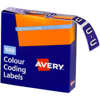 avery 43221 lateral file label side tab colour code u 25 x 38mm purple pack 500