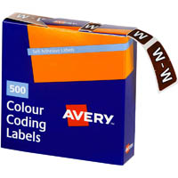 avery 43223 lateral file label side tab colour code w 25 x 38mm brown pack 500