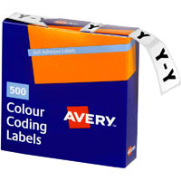 avery 43225 lateral file label side tab colour code y 25 x 38mm white pack 500