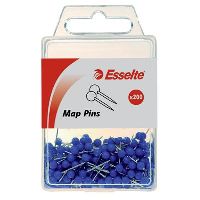 esselte map pins blue pack 200