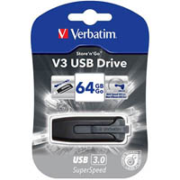 verbatim store-n-go v3 usb drive 64gb grey