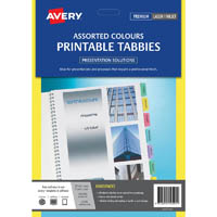avery 5412501 l7431 print on tabs multi coloured pack 48