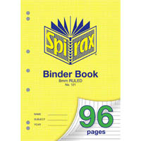 spirax 121 binder book 8mm ruled a4 96 page