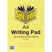 spirax 411 writing pad 8mm ruled a4 100 page