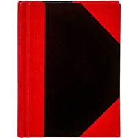 spirax notebook casebound ruled 100 leaf a7 black/red