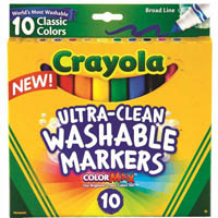 crayola ultra-clean washable markers broad classic colors pack 10